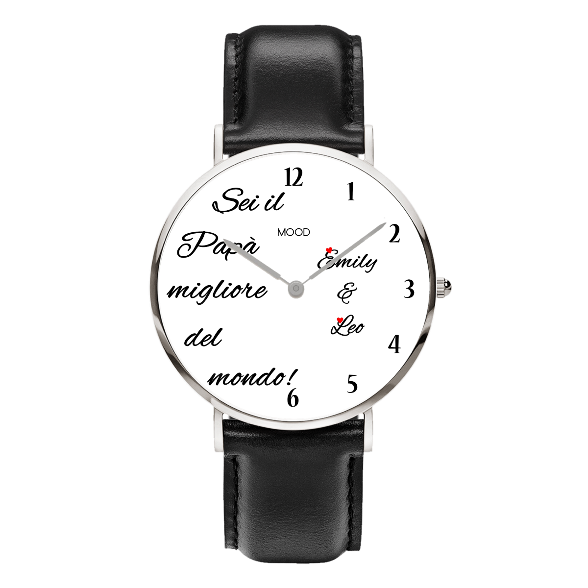 orologio da polso originale mood watches festa del papà personalizzato personalizzabile papà babbo foto immagini nome figli iniziali orologio accessorio moda uomo originale mood watches