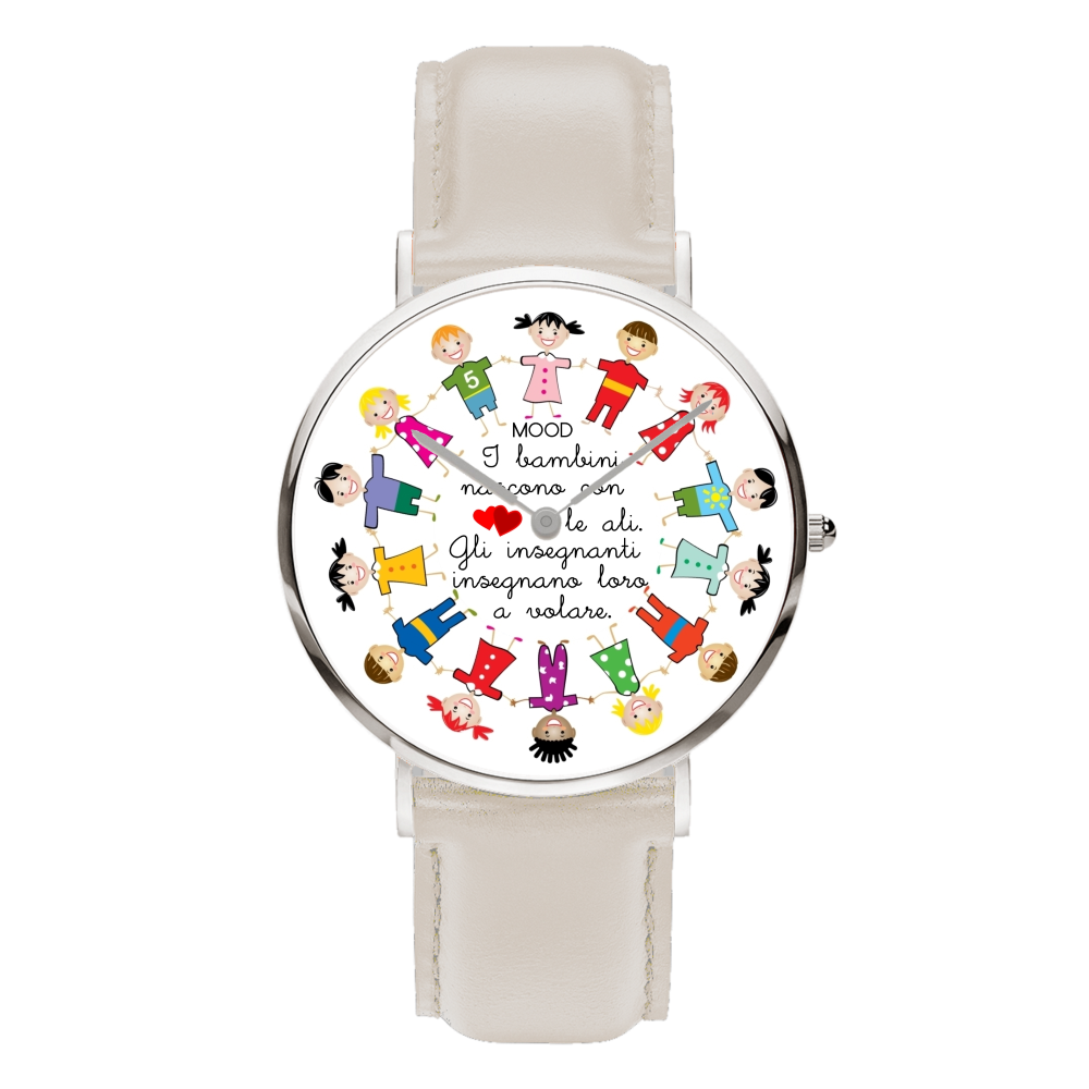 Idea regalo per maestra maestri insegnanti professori bambini orologio originale mood watches personalizzabile per maestra maestro scuola primaria elementare media orologi da polso