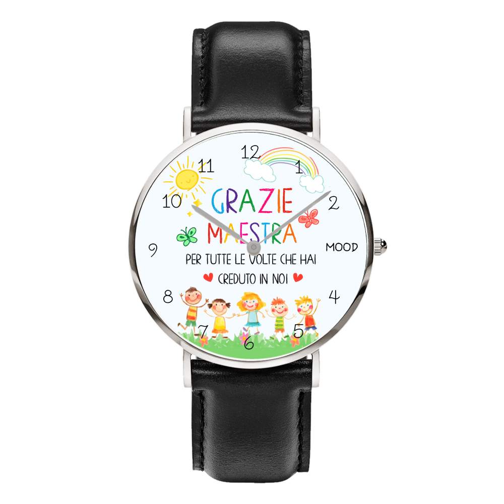 Orologio da polso personalizzato Maestra , idea regalo di fine anno per maestre , insegnanti , scuola dell'infanzia , elementare , asilo .