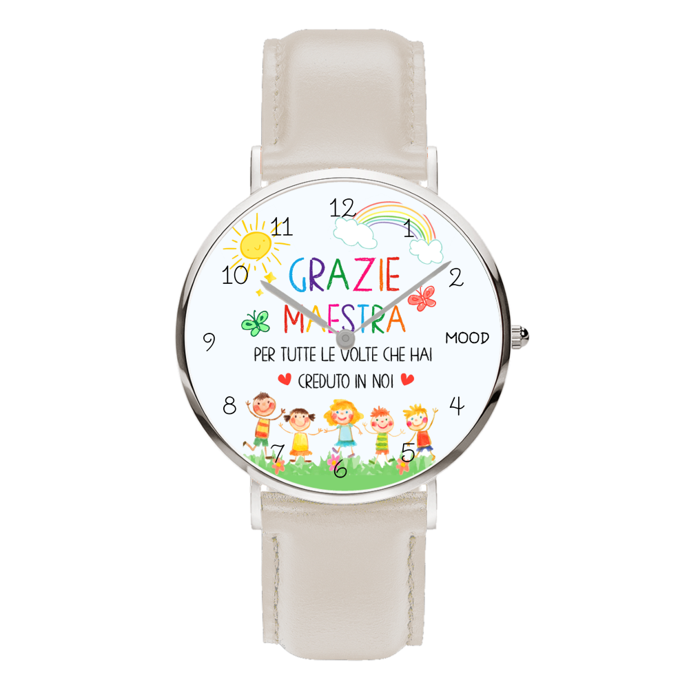 Orologio da polso personalizzato Maestra , idea regalo di fine anno per maestre , insegnanti , scuola dell'infanzia , elementare , asilo .