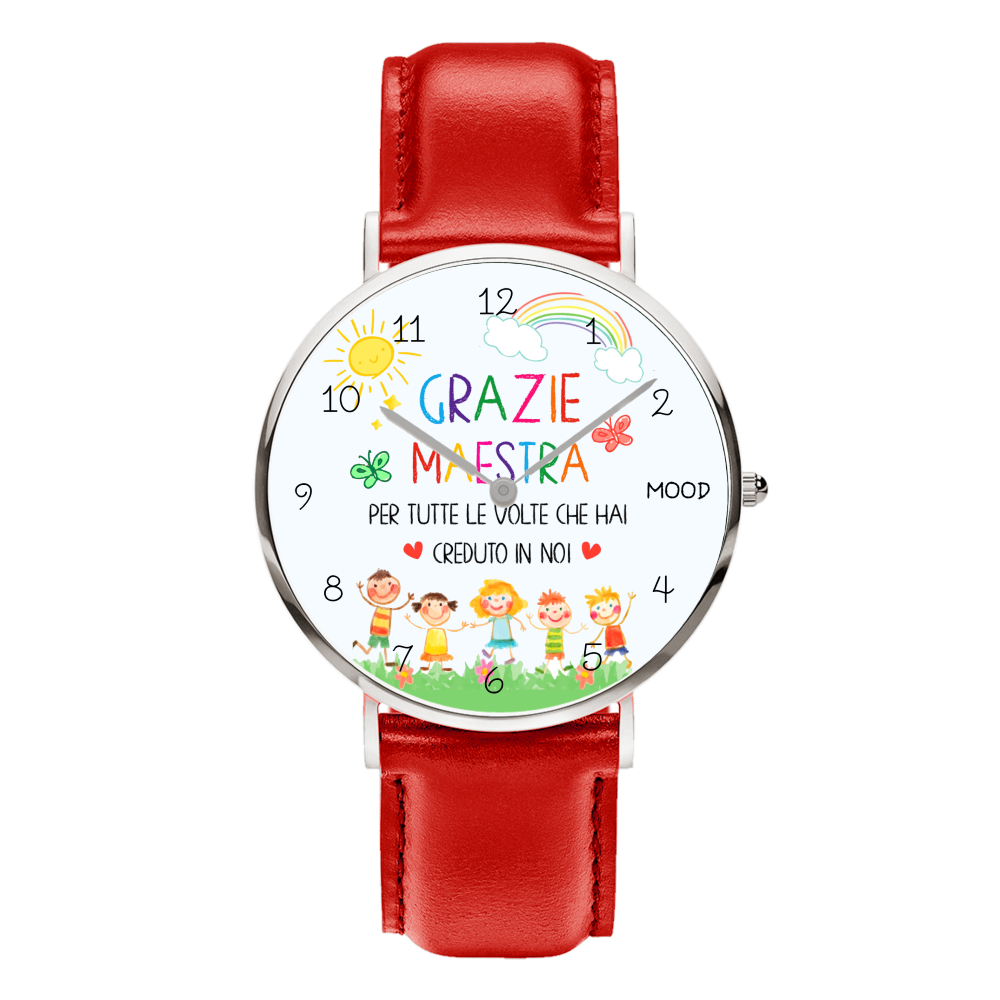 Orologio da polso personalizzato Maestra , idea regalo di fine anno per maestre , insegnanti , scuola dell'infanzia , elementare , asilo .