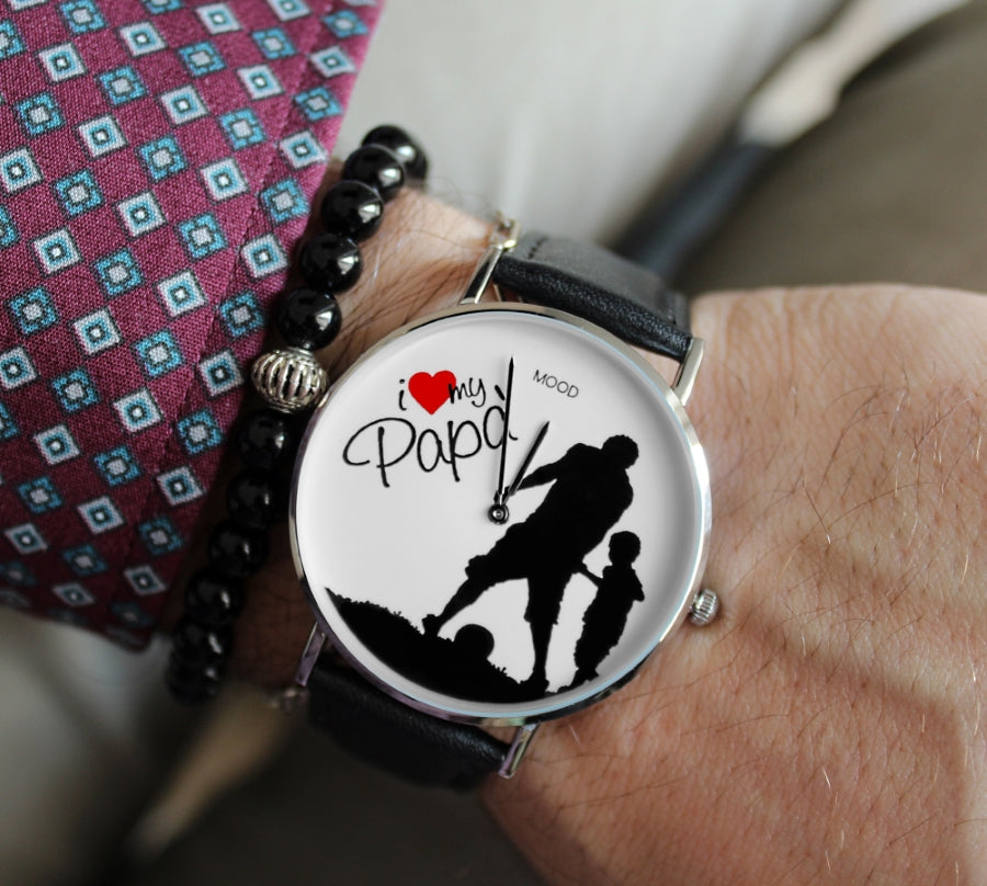 orologio da polso originale mood watches festa del papà personalizzato personalizzabile papà babbo foto immagini nome figli orologio accessorio moda uomo originale mood watches
