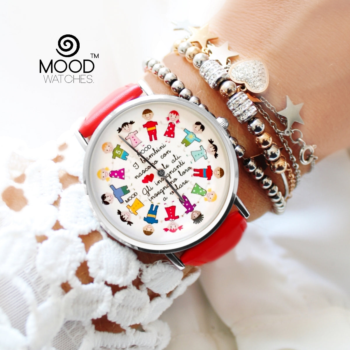 Idea regalo per maestra maestri insegnanti professori bambini orologio originale mood watches personalizzabile per maestra maestro scuola primaria elementare media orologi da polso