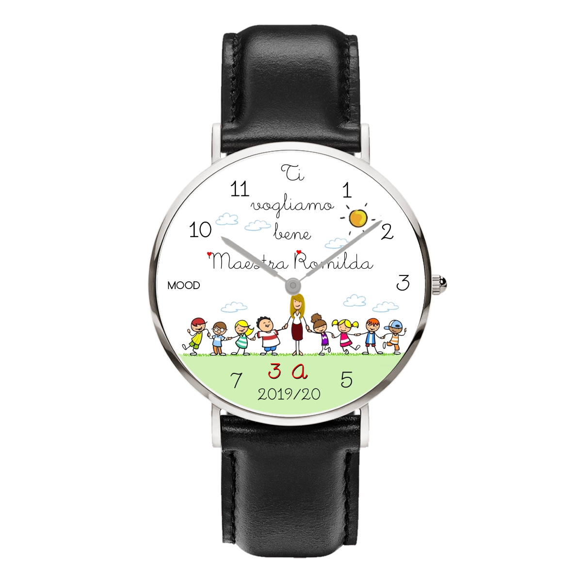 Idea regalo per maestra maestri insegnanti professori bambini orologio originale mood watches personalizzabile per maestra maestro scuola primaria elementare media orologi da polso maestra regalo fine anno scolastico