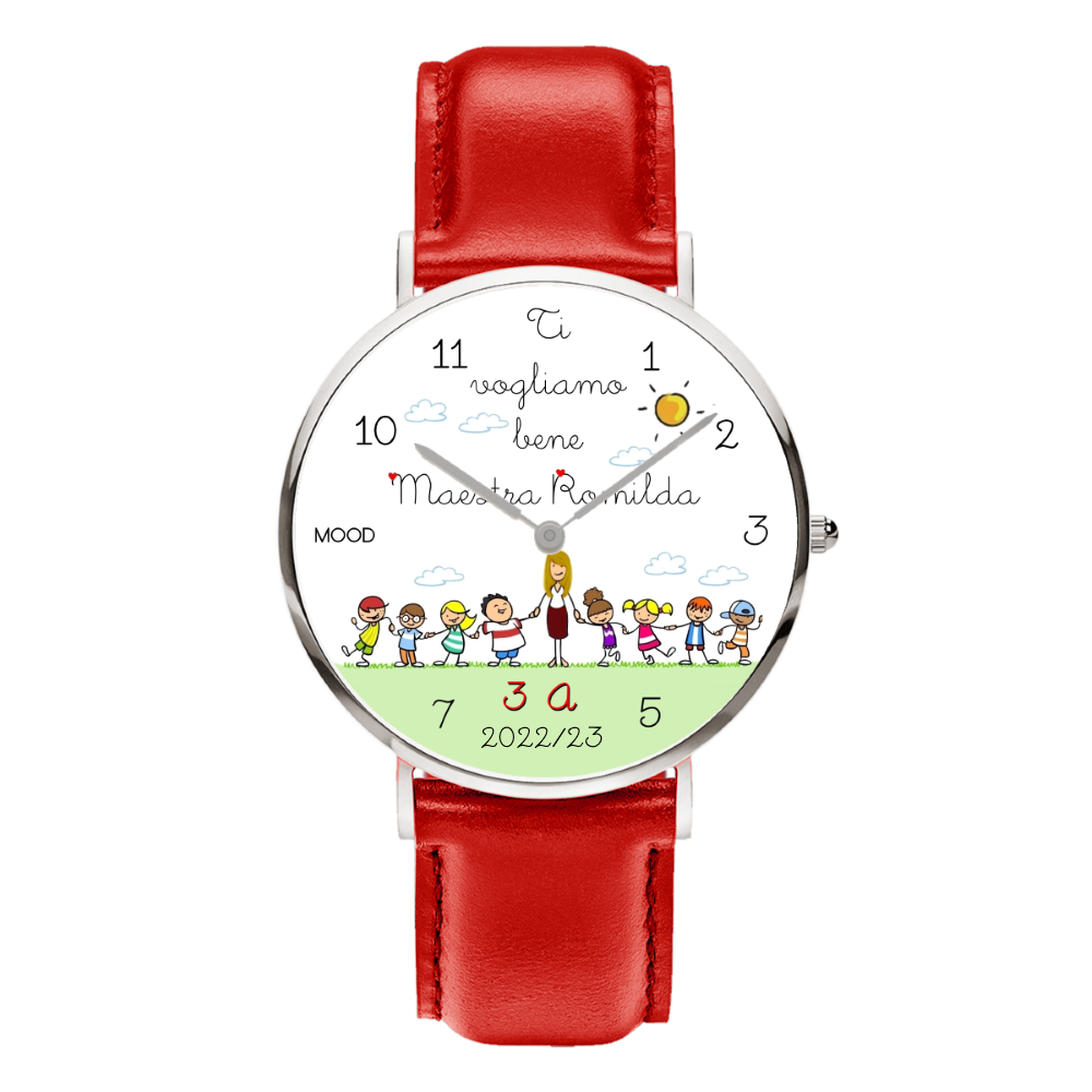 Idea regalo per maestra maestri insegnanti professori bambini orologio originale mood watches personalizzabile per maestra maestro scuola primaria elementare media orologi da polso maestra regalo fine anno scolastico