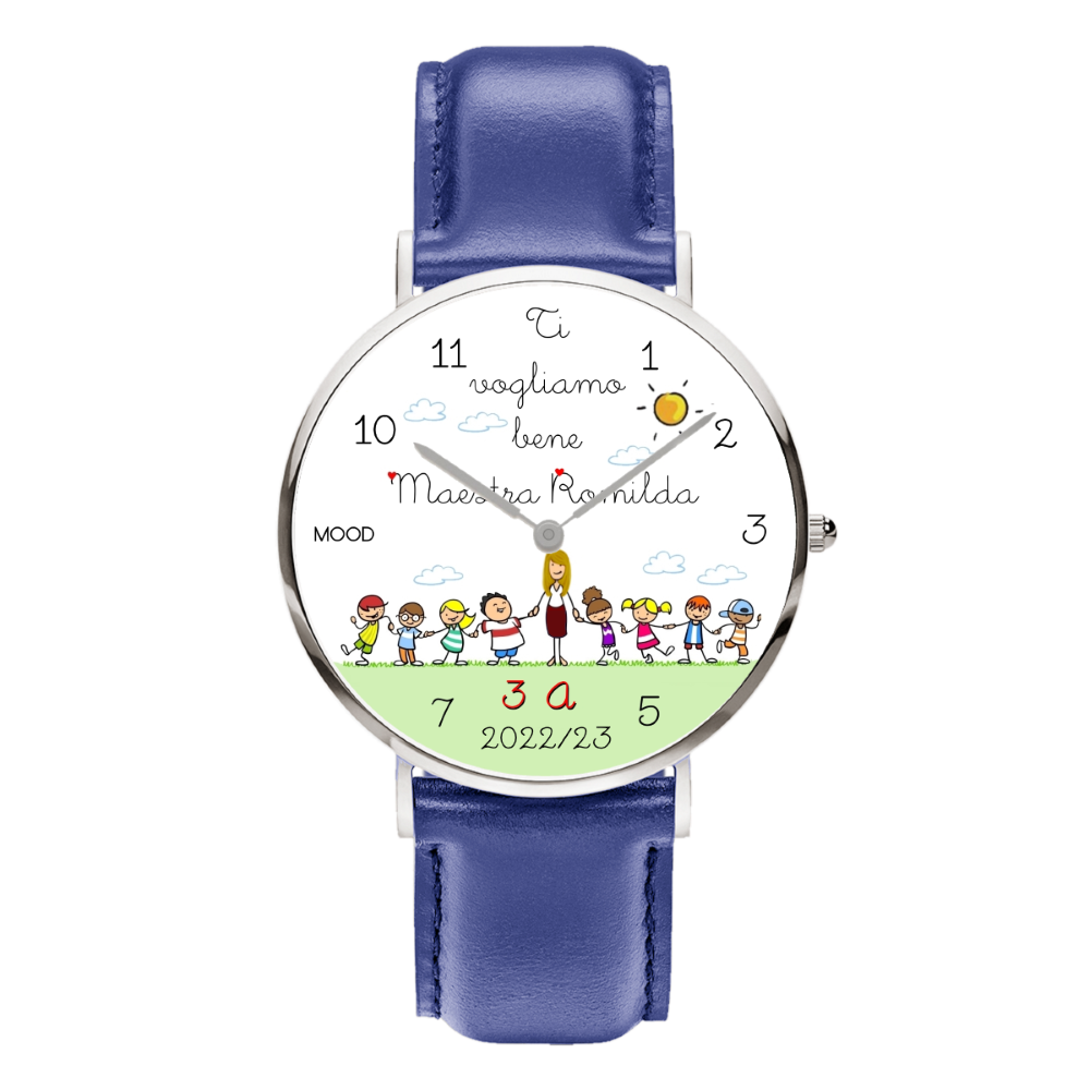 Idea regalo per maestra maestri insegnanti professori bambini orologio originale mood watches personalizzabile per maestra maestro scuola primaria elementare media orologi da polso maestra regalo fine anno scolastico