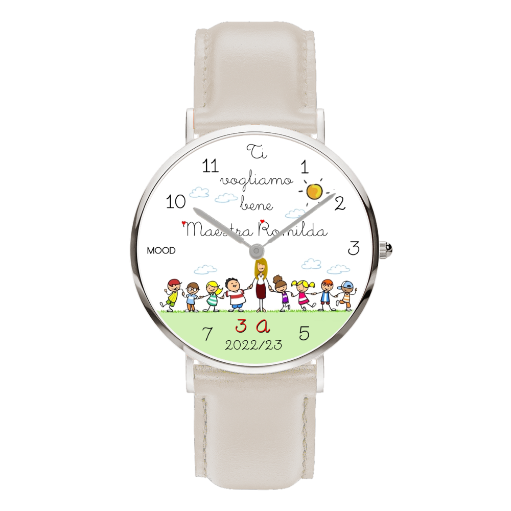 Idea regalo per maestra maestri insegnanti professori bambini orologio originale mood watches personalizzabile per maestra maestro scuola primaria elementare media orologi da polso maestra regalo fine anno scolastico