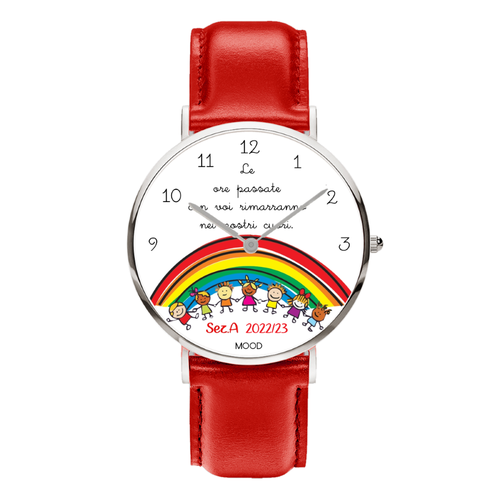 Idea regalo per maestra maestri insegnanti professori bambini orologio originale mood watches personalizzabile per maestra maestro scuola primaria elementare media orologi da polso maestra alunni