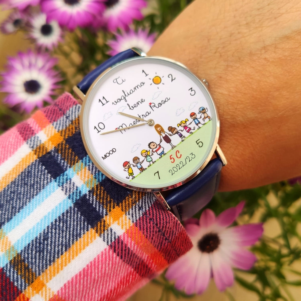 Idea regalo per maestra maestri insegnanti professori bambini orologio originale mood watches personalizzabile per maestra maestro scuola primaria elementare media orologi da polso maestra alunni