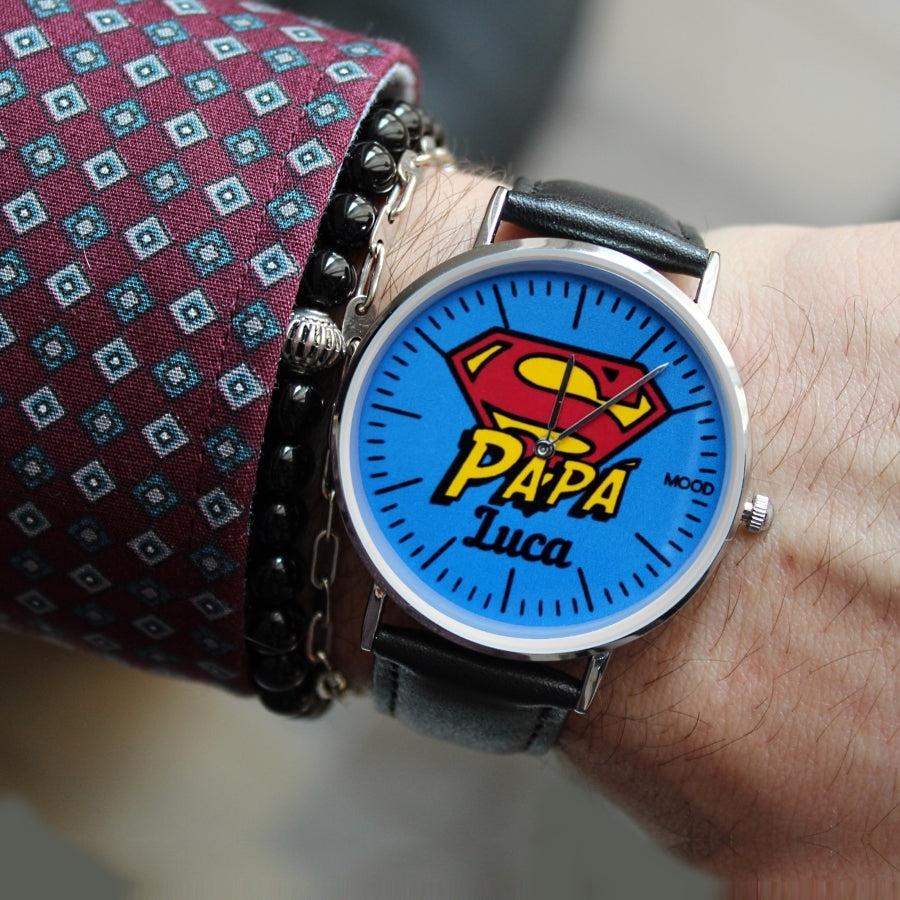 orologio da polso originale mood watches festa del papà personalizzato personalizzabile papà babbo foto immagini nome figli iniziali orologio accessorio moda uomo originale mood watches