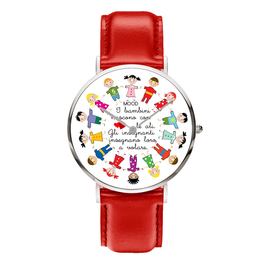 Idea regalo per maestra maestri insegnanti professori bambini orologio originale mood watches personalizzabile per maestra maestro scuola primaria elementare media orologi da polso