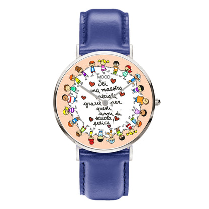 Idea regalo per maestra maestri insegnanti professori bambini orologio originale mood watches personalizzabile per maestra maestro scuola primaria elementare media orologi da polso maestra regalo fine anno scolastico