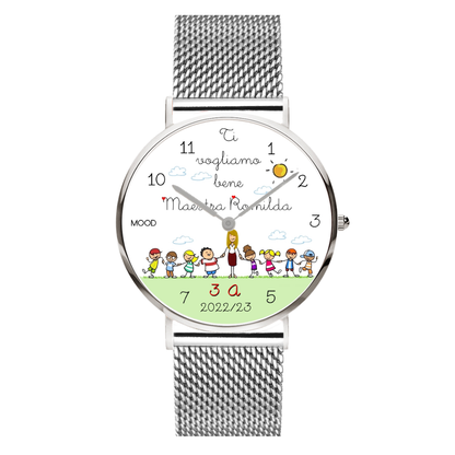 Idea regalo per maestra maestri insegnanti professori bambini orologio originale mood watches personalizzabile per maestra maestro scuola primaria elementare media orologi da polso maestra regalo fine anno scolastico