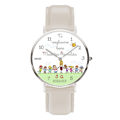 Idea regalo per maestra maestri insegnanti professori bambini orologio originale mood watches personalizzabile per maestra maestro scuola primaria elementare media orologi da polso maestra regalo fine anno scolastico