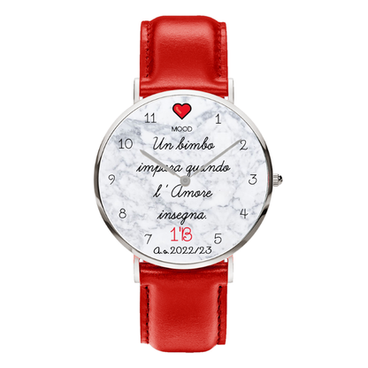 Idea regalo per maestra maestri insegnanti professori bambini orologio originale mood watches personalizzabile per maestra maestro scuola primaria elementare media orologi da polso maestra alunni
