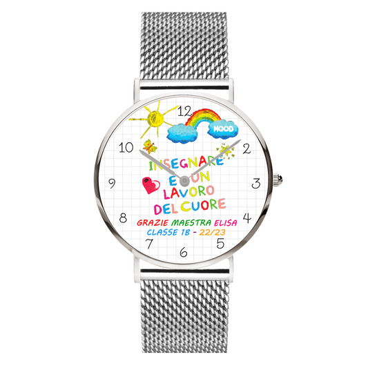 Orologio da polso personalizzato Maestra , idea regalo di fine anno per maestre , insegnanti , scuola dell'infanzia , elementare , asilo .